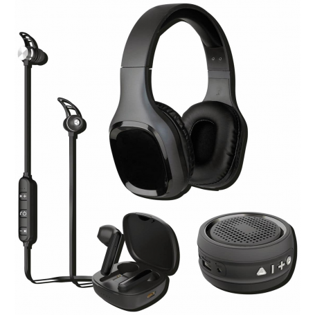 KIT AURICOLARI BLUETOOTH 5.0 4 IN 1