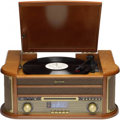 GIRADISCHI MULTIFUNZIONE STILE ANNI 60 MARRONE