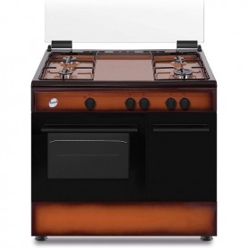 Cucina A Gas 4 Fuochi 90x60 Marrone Forno A Gas