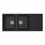 LAVELLO 2 VASCHE 116CM*50CM CON GOCC DX NERO