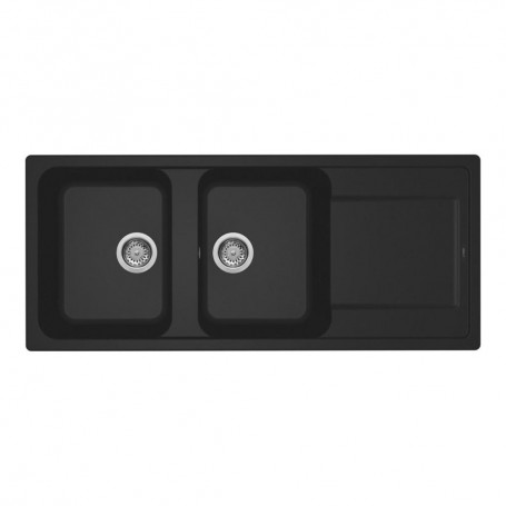 LAVELLO 2 VASCHE 116CM*50CM CON GOCC DX NERO