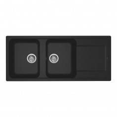 LAVELLO 2 VASCHE 116CM*50CM CON GOCC DX NERO