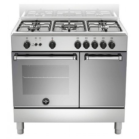 CUCINA A GAS 5 FUOCHI 90X60 INOX FORNO GAS + GRILL