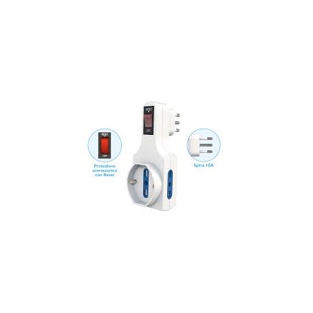 MULTIPRESA 3 POSTI 1 SCHUKO 2 PRESE10/16A CON PROT