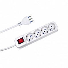 MULTIPRESA 4 POSTI SCHUKO CON INTERRUTTORE BIANCA