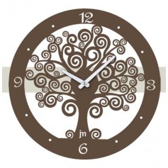 OROLOGIO DA PARETE IN METALLO ALBERO 40CM MARRONE