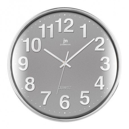 OROLOGIO DA PARETE IN ABS CERCHIO 35CM CROMO GRIGI