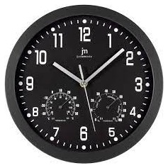 OROLOGIO DA PARETE IN ABS CON IGROMETRO TERMOMETRO