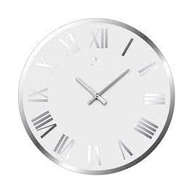 OROLOGIO DA PARETE IN VETRO CERCHIO 38CM BIANCO