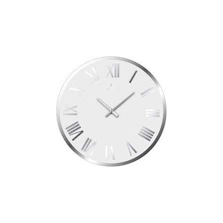 OROLOGIO DA PARETE IN VETRO CERCHIO 38CM BIANCO