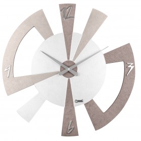 OROLOGIO DA PARETE IN LEGNO TORT BIANCO NUM CROM