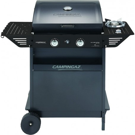 BARBECUE A GAS CON 2 BRUCIATORI NERO