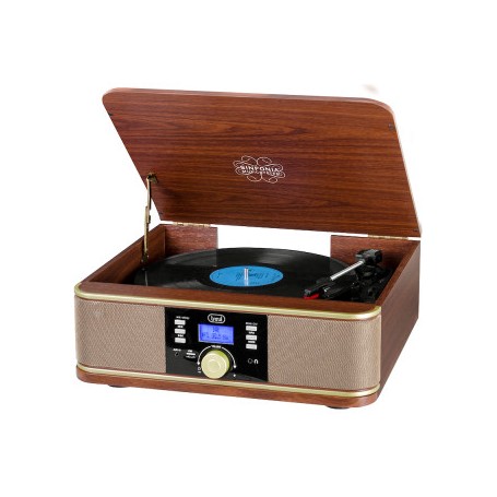 GIRADISCHI MULTIFUNZIONE IN LEGNO STEREO BLUETOOTH
