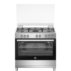 Cucina A Gas 5 Fuochi 90x60 Inox Forno Elettrico