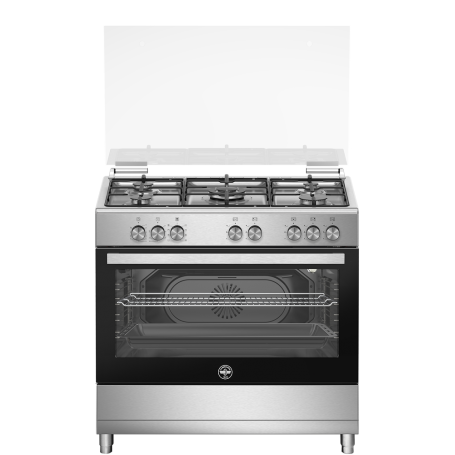 CUCINA A GAS 5 FUOCHI 90X60 INOX FORNO ELETTRICO