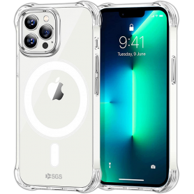 CUSTODIA IN SILICONE TRASPARENTE IPHONE 15PRO MAGS