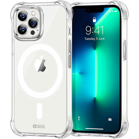 CUSTODIA IN SILICONE TRASPARENTE IPHONE 15PRO MAGS