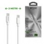 CAVO DATI DA TYPE-C A  TYPE-C 60WATT 2METRI BIANCO