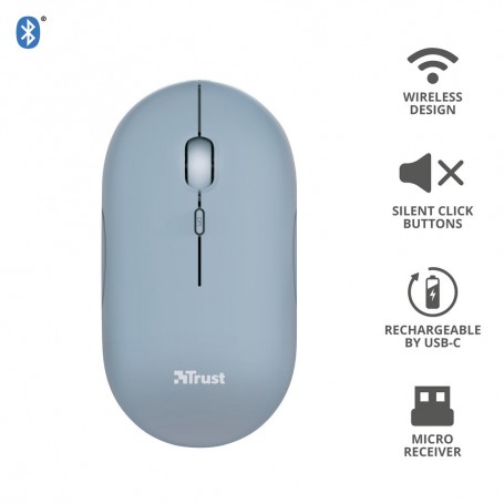 MOUSE OTTICO WIRELESS 4TASTI CON SCROLL BLU