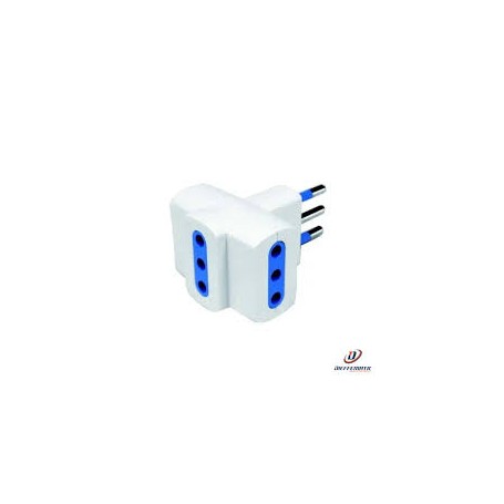 ADATTATORE 3POSTI 3PRESE 10A BIANCO