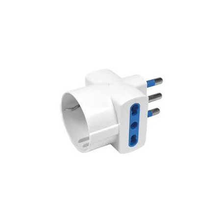 ADATTATORE 3POSTI 2PRESE DA 10A 1SCHUKO BIANCO