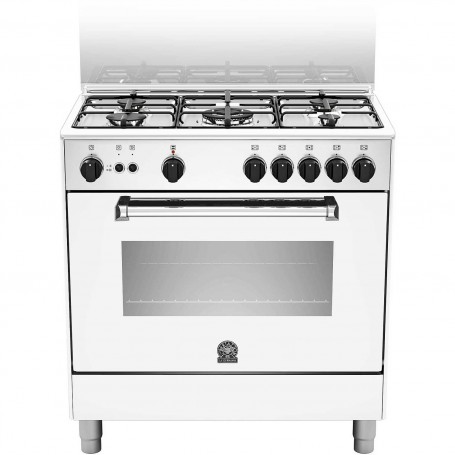 CUCINA A GAS 5 FUOCHI 80X50 BIANCA FORNO A GAS