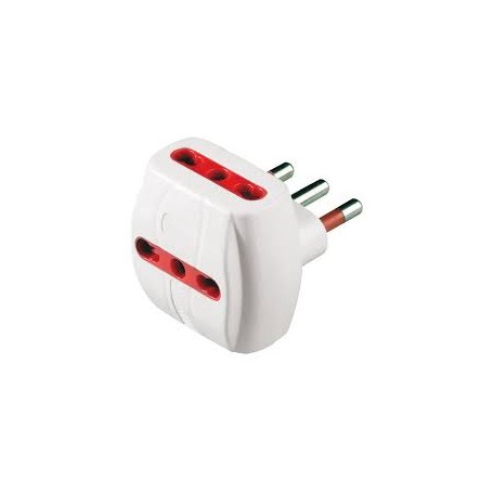 ADATTATORE SPINA 10A 3 POSTI 16A CON PROTEZIONE