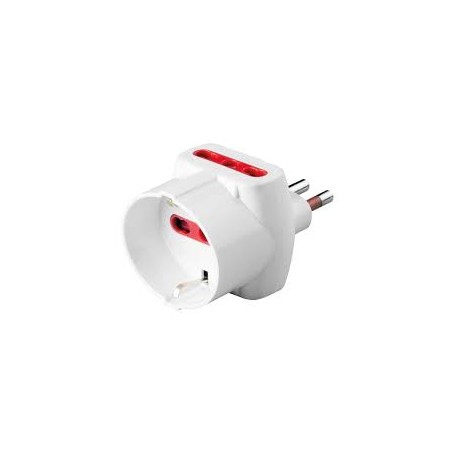 ADATTATORE SPINA 10A 3PRESE 16A BIANCA