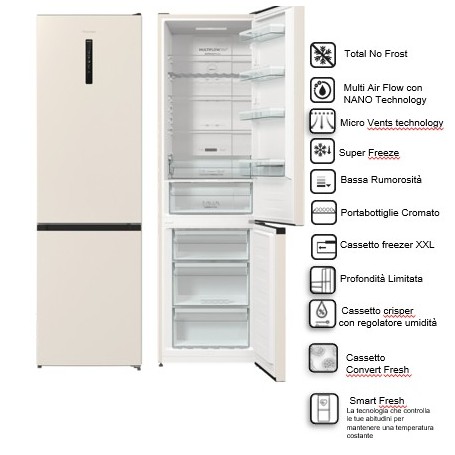 FRIGO COMBINATO 331LT CLASSE E NO FROST SABBIA