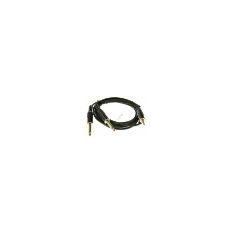 CAVO AUDIO 2 JACK DA 6,3MM A JACK 3,5MM 3MT NERO