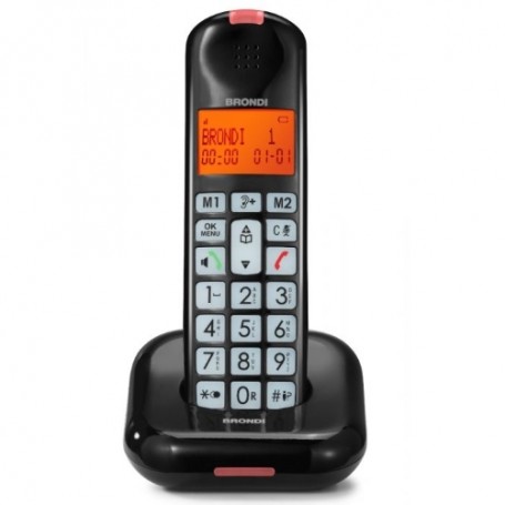 CORDLESS SENIOR GRANDI TASTI DISPLAY ILLUMINATO BK