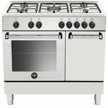 CUCINA A GAS 5 FUOCHI 90X60 FORNO ELETTRICO BIANCO