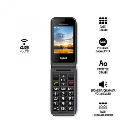 CELLULARE SENIOR 2.8 4G SALVAVITA NERO