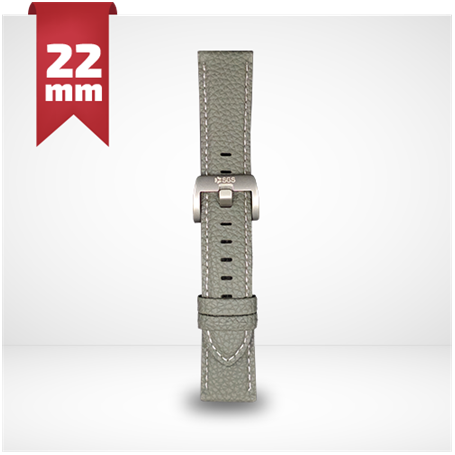 CINTURINO IN PELLE PER SMARTWATCH 22MM GRIGIO