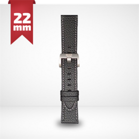 CINTURINO IN PELLE PER SMARTWATCH 22MM NERO