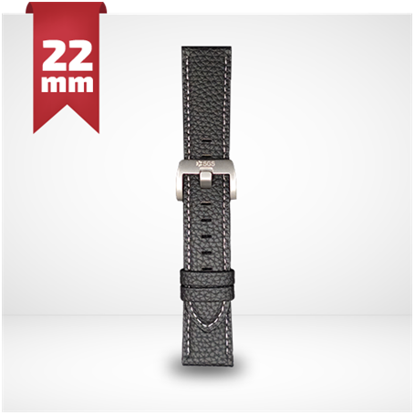CINTURINO IN PELLE PER SMARTWATCH 22MM NERO