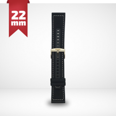 CINTURINO IN SILICONE E NYLON SMARTWATCH 22MM NERO