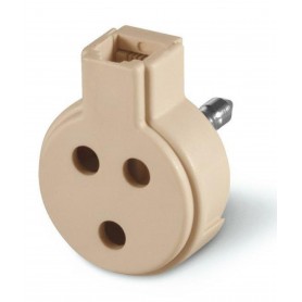 PRESA TELEFONICA TRIPOLARE DOPPIA COLORE AVORIO