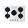 PIANO COTTURA A GAS 5 FUOCHI 75CM VETRO BIANCO