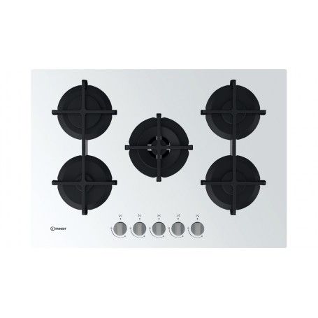 PIANO COTTURA A GAS 5 FUOCHI 75CM VETRO BIANCO