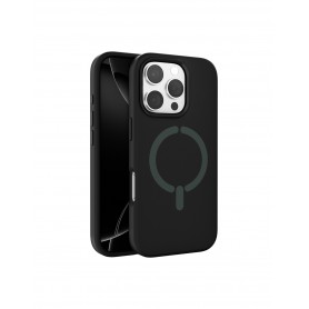 CUSTODIA IN SILICONE NERO PER IPHONE 16PRO NERO
