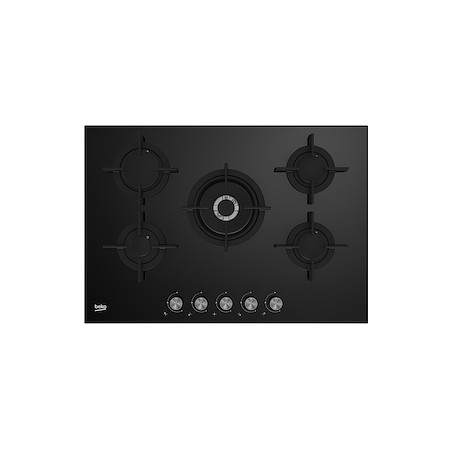 PIANO COTTURA A GAS 5 FUOCHI 75CM CRISTALLO NERO