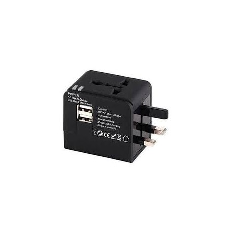 ADATTATORE UNIVERSALE DA VIAGGIO 2 USB