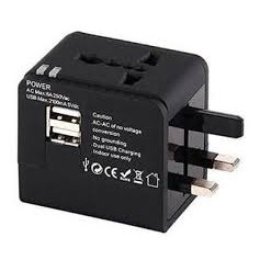 ADATTATORE UNIVERSALE DA VIAGGIO 2 USB