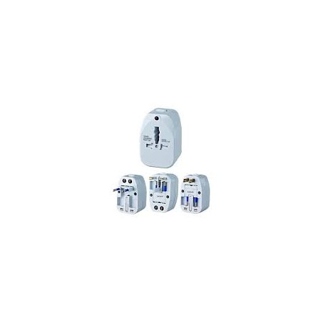 ADATTATORE UNIVERSALE DA VIAGGIO 2 PORTE+TERRA