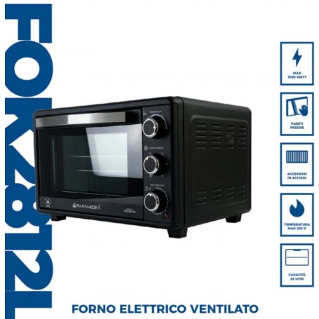 FORNETTO ELETTRICO 1500WATT CAPACITÀ 28LT NERO SMA