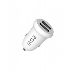 CARICATORE D AUTO DOPPIO USB  2.4A BIANCO