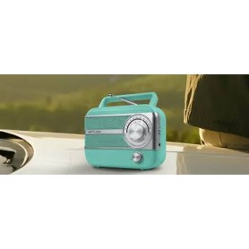 RADIO PORTATILE AM/FM AUX COLORE VERDE VINTAGE