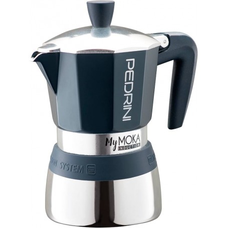 CAFFETTIERA 6 TAZZE PER INDUZIONE CROMO BLU