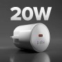 CARICATORE DA RETE USB-C 20WATT PRESA SCHUKO WH